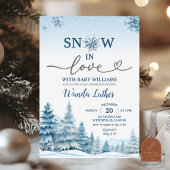 Winter Forest Snow in Love Baby shower Kaart