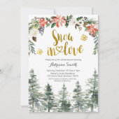 Winter Forest Snow in Love Vrijgezellenfeest Kaart (Voorkant)