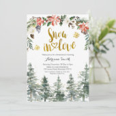 Winter Forest Snow in Love Vrijgezellenfeest Kaart (Staand voorkant)