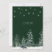 Winter Forest Snow Pine Trees Wedding Kaart (Achterkant)