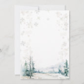 Winter Forest Snowflakes Onederland 1e verjaardag Kaart (Achterkant)