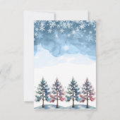Winter Forest Snowflakes & Pine Trees Baby shower Bedankkaart (Achterkant)