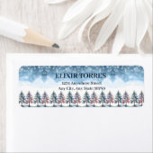 Winter Forest Snowflakes & Pine Trees Baby shower Etiket (Insitu)