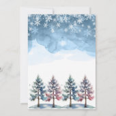 Winter Forest Snowflakes & Pine Trees Baby shower Kaart (Achterkant)