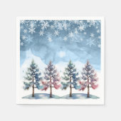 Winter Forest Snowflakes & Pine Trees Baby shower Servet (Voorkant)