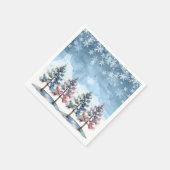 Winter Forest Snowflakes & Pine Trees Baby shower Servet (Hoek)