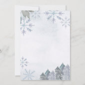 Winter Forest Snowflakes verloving uitnodiging (Achterkant)