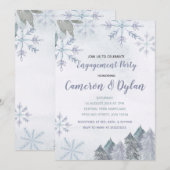 Winter Forest Snowflakes verloving uitnodiging (Voorkant / Achterkant)