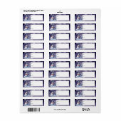 Winter Forest Snowman Kerst Paarse Gift Etiket (Full Sheet)