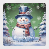 Winter Forest Snowman Kerstbakken | Green Labels (Design 2)
