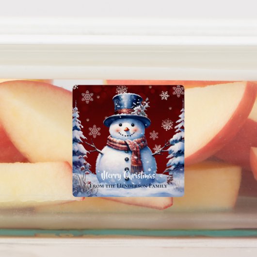 Winter Forest Snowman Kerstbakken | Red Labels (Aangebracht)