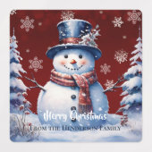 Winter Forest Snowman Kerstbakken | Red Labels (Design 2)
