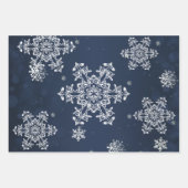 Winter Forest Snowman Kerstmis | Blauw Inpakpapier Vel (Voorkant 2)