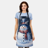 Winter Forest Snowman Kerstmis | Blauw Schort (Gedragen)