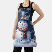 Winter Forest Snowman Kerstmis | Blauw Schort (Insitu)