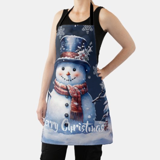 Winter Forest Snowman Kerstmis | Blauw Schort (Insitu)