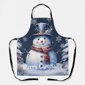 Winter Forest Snowman Kerstmis | Blauw Schort (Voorkant)