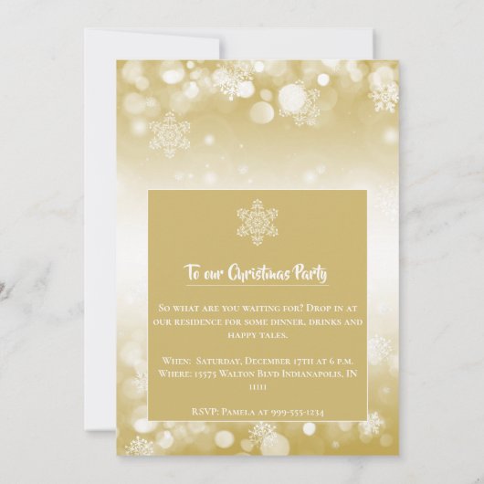 Winter Forest Snowman Kerstmis | goudfeest Kaart (Achterkant)