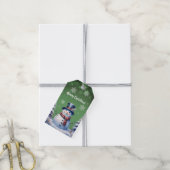 Winter Forest Snowman Kerstmis | Green Cadeaulabel (Met Touw)