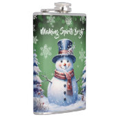 Winter Forest Snowman Kerstmis | Green Heupfles (Rechts)