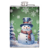Winter Forest Snowman Kerstmis | Green Heupfles (Achterkant)