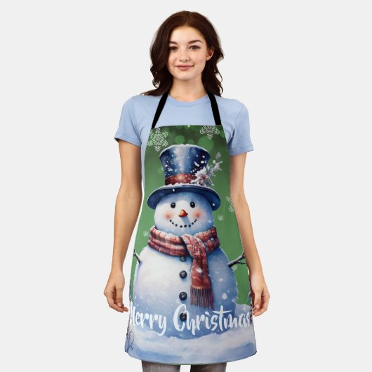 Winter Forest Snowman Kerstmis | Green Schort (Gedragen)