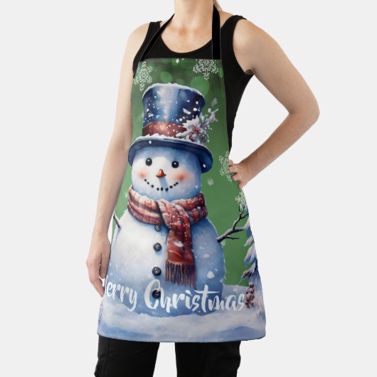 Winter Forest Snowman Kerstmis | Green Schort (Insitu)