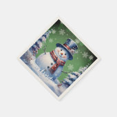 Winter Forest Snowman Kerstmis | Green Servet (Hoek)