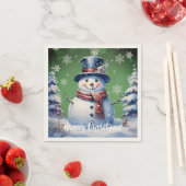 Winter Forest Snowman Kerstmis | Green Servet (Insitu)