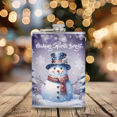 Winter Forest Snowman Kerstmis | Paars Heupfles