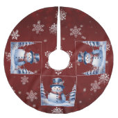 Winter Forest Snowman Kerstmis | Red Kerstboom Rok (Voorkant)