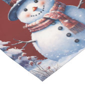Winter Forest Snowman Kerstmis | Red Medium Tafelloper (Hoek)