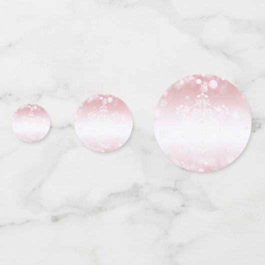 Winter Forest Snowman Kerstmis | Roze Confetti (Achterkanten)