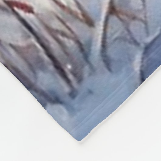 Winter Forest Snowman Kerstmis | Roze Fleece Deken (Hoek)