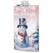 Winter Forest Snowman Kerstmis | Roze Heupfles (Links)
