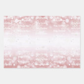 Winter Forest Snowman Kerstmis | Roze Inpakpapier Vel (Voorkant 3)