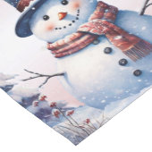 Winter Forest Snowman Kerstmis | Roze Medium Tafelloper (Hoek)