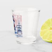 Winter Forest Snowman Kerstmis | Roze Shot Glas (Rechts)