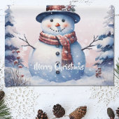 Winter Forest Snowman Kerstmis | Roze Theedoek