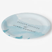 Winter Forest Snowy Mountain Wedding Papieren Bordje (Gekanteld)