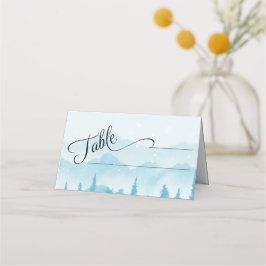 Winter Forest Snowy Mountain Wedding Plaatskaartje
