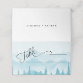 Winter Forest Snowy Mountain Wedding Plaatskaartje (Buitenkant ongevouwen)