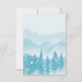 Winter Forest Snowy Mountain Wedding Save The Date (Achterkant)