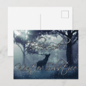 Winter Forest Stag Blessed Winter solstice Briefkaart (Voorkant / Achterkant)
