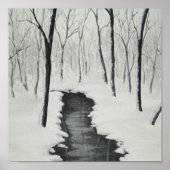 Winter Forest Stream Fine Art Print (Voorkant)
