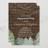 Winter Forest String Light verloving uitnodiging (Voorkant / Achterkant)