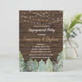 Winter Forest String Light verloving uitnodiging (Staand voorkant)