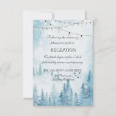 Winter Forest, String Light, Wedding Reception Kaart (Voorkant)