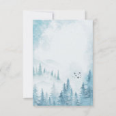 Winter Forest, String Light, Wedding Reception Kaart (Achterkant)