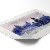 Winter Forest Twilight First Waterverf Art Print (Hoek)